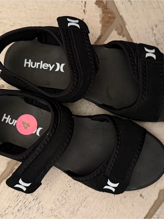 Hurley Other - Hurley Kids Black Velcro Sport Sandals with White Logo